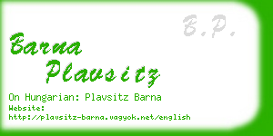 barna plavsitz business card